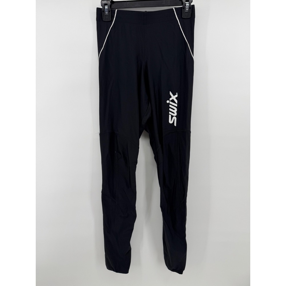 Swix Mens Black Cross Country Ski Tights Reflective Athletic Leggings